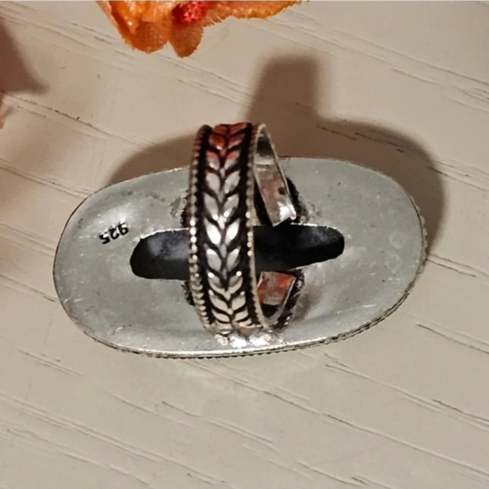 White Buffalo Turquoise Ring represents innocence, purity, strength - Picture 6 of 6